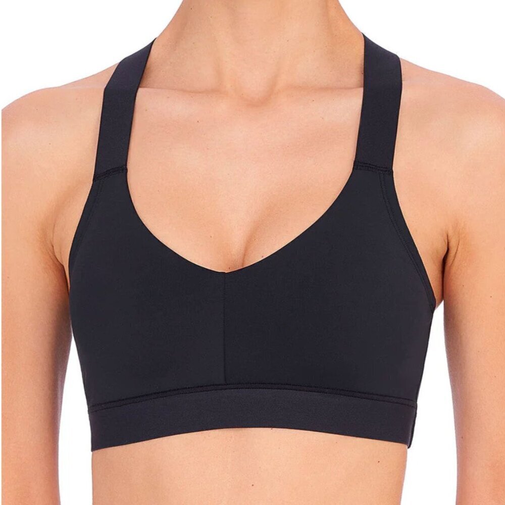 Natori Dynamic Racerback Sport Bralette Small 34 A B‎ C Black